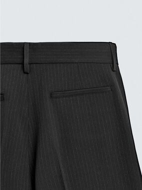 Zara Womens Pinstripe Straight Leg Trousers